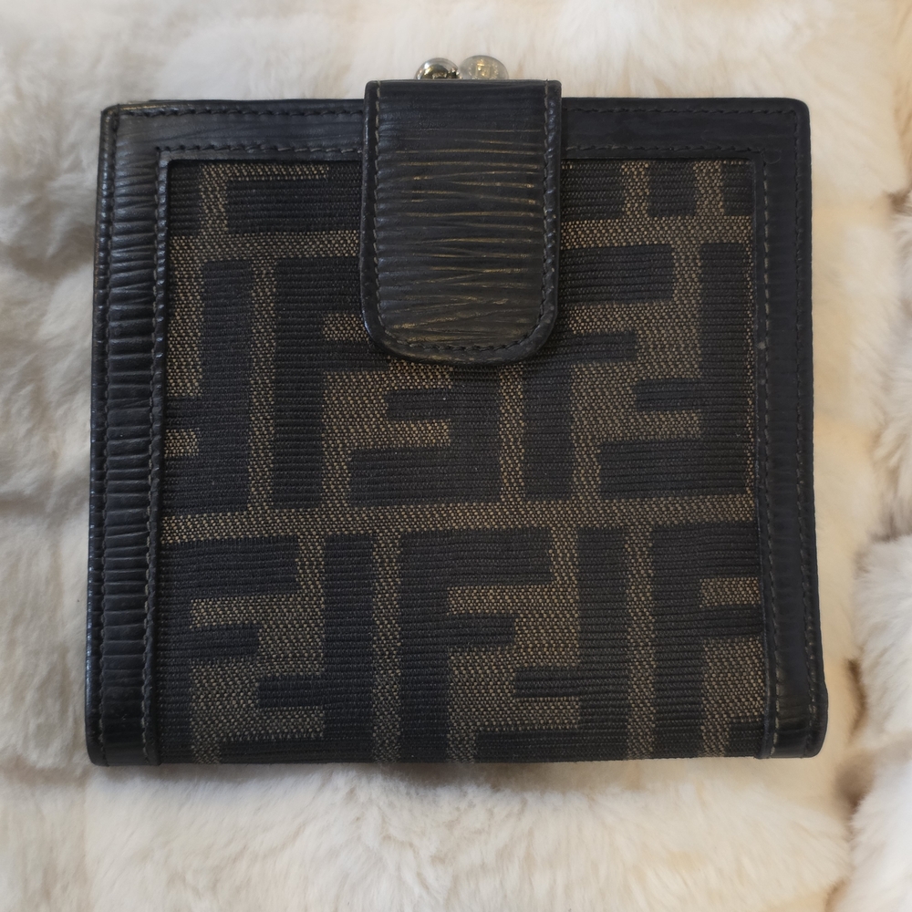 Fendi Black and Brown Wallet